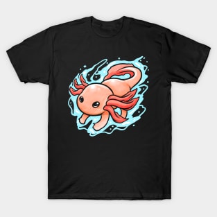 Kawaii - Mexican Sea life - A swimming Axolotl T-Shirt